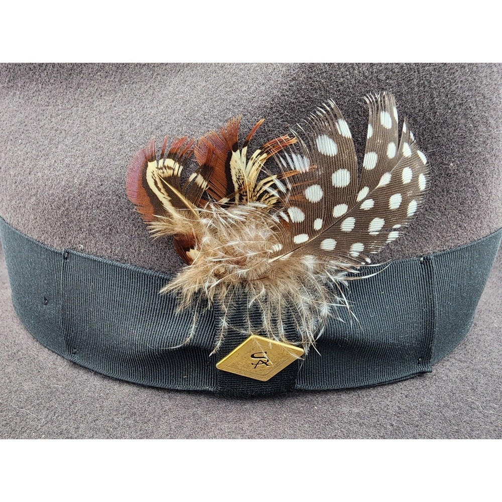 Stacy Adam's Black Grey Wool Godfather Hat Size M Made In USA - Picture 6 of 11